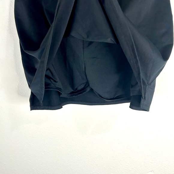 💥 BLACK Tranquility Women’s Swim Skort Large Ruched Waist Modest Coverup Shorts - Picture 4 of 5